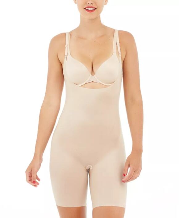 SPANX Other - SPANX Women's Small Champagne Open Bust Mid Thigh Bodysuit Shapewear Sexy U4-1